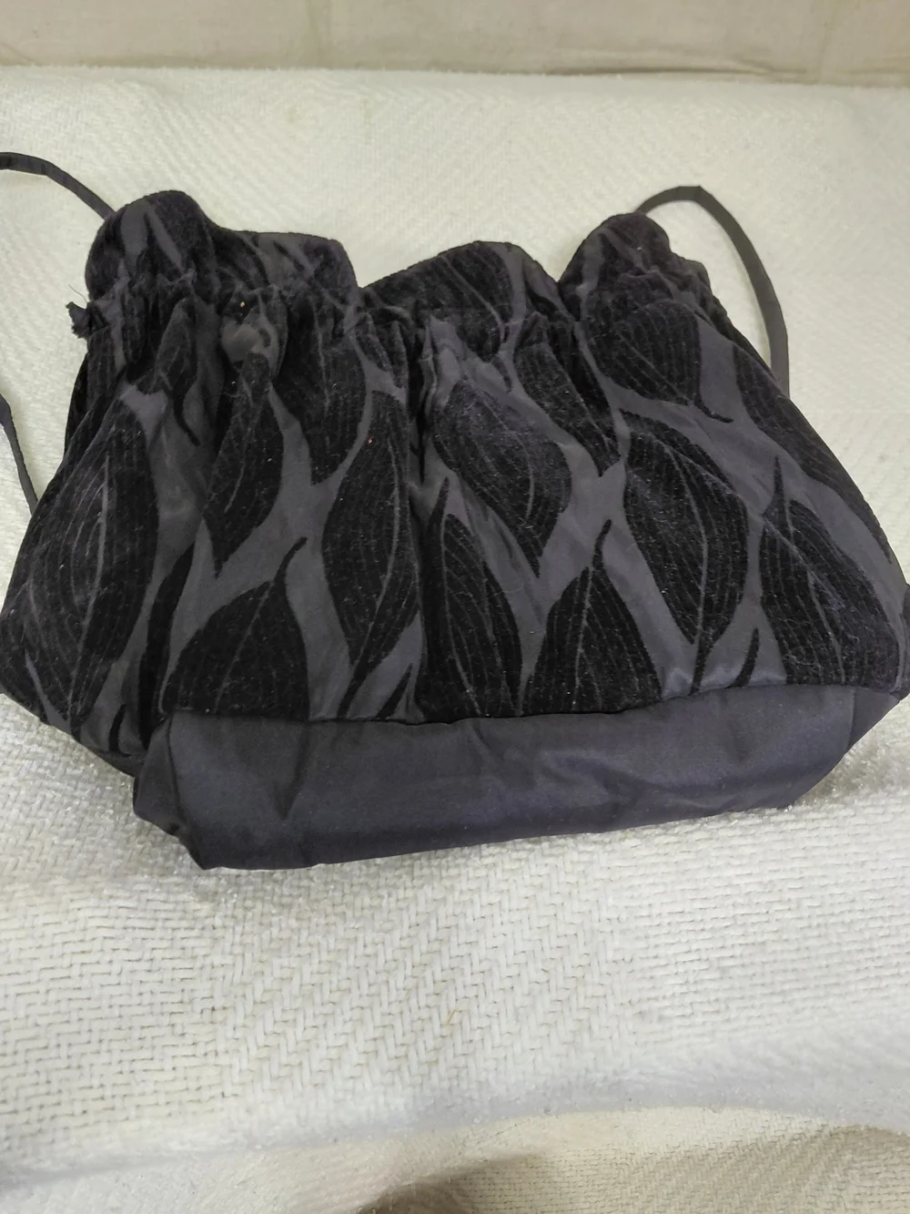 Black Velvet Drawstring Evening Pouch